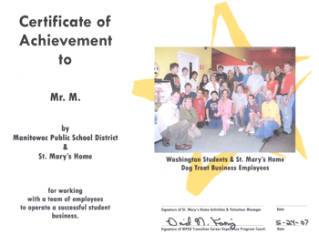 St. Mary’s Certificate